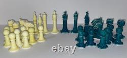 Vintage Japanese Art Deco Chess Set MID Century Modern Porcelain Ceramic Rare 32