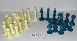 Vintage Japanese Art Deco Chess Set MID Century Modern Porcelain Ceramic Rare 32