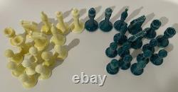 Vintage Japanese Art Deco Chess Set MID Century Modern Porcelain Ceramic Rare 32