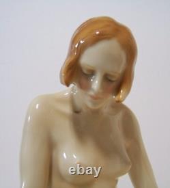 Vintage Karl Ens Lovely Nude with Water Lily Lady Art Deco Porcelain Figurine Vintage Karl Ens Lovely Nude with Water Lily Lady Art Deco Porcelain Figurine