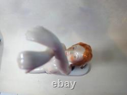 Vintage Large Goldscheider Style Art Deco Semi-Nude Lady Porcelain Figurine