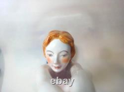 Vintage Large Goldscheider Style Art Deco Semi-Nude Lady Porcelain Figurine