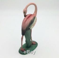 Vintage Large WILL GEORGE Hand Painted 10'' Flamingo Figurine California Pottery