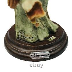 Vintage Long Eared Owl Statue Figurine Giuseppe Armani Signed Capodimonte Italy