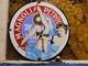 Vintage Magnolia Petroleum Porcelain Sign Art Deco Girlmotor Oil Advertising