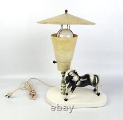 Vintage Mid Century Art Deco Mustang Horse Porcelain Figural Table Lamp