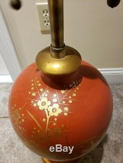 Vintage Mid Century Signed MARBRO Ceramic Art Pottery Urn Ginger Jar Table Lamp