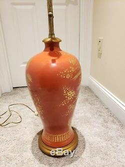 Vintage Mid Century Signed MARBRO Ceramic Art Pottery Urn Ginger Jar Table Lamp