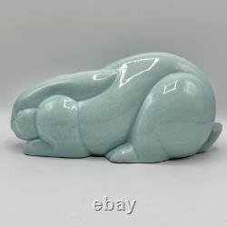 Vintage Mikasa Art Deco Revival 12 Inch Light Blue Porcelain Rabbit Figurine /cb