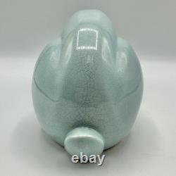 Vintage Mikasa Art Deco Revival 12 Inch Light Blue Porcelain Rabbit Figurine /cb