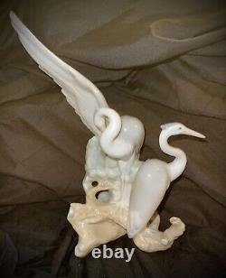 Vintage Nao By Lladro Porcelain Figurine Two Resting Herons Mint Retired 10