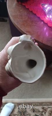 Vintage Napco Lady Head Vase With Lit TREE Green Dress Blue Eyes 4.5 Perfet