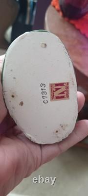 Vintage Napco Lady Head Vase With Lit TREE Green Dress Blue Eyes 4.5 Perfet