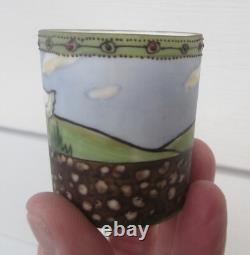 Vintage Nippon Noritake Moriage Porcelain Art Deco Geese, Ducks Toothpick Holder