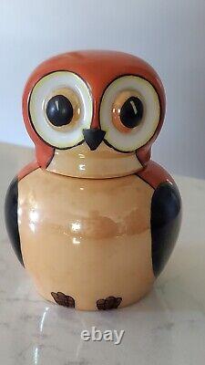 Vintage Noritake Lusterware Handpainted Art Deco Porcelain Owl Inkwell 1930s