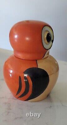 Vintage Noritake Lusterware Handpainted Art Deco Porcelain Owl Inkwell 1930s