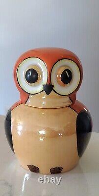 Vintage Noritake Lusterware Handpainted Art Deco Porcelain Owl Inkwell 1930s