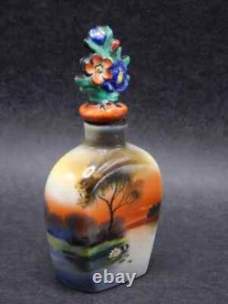 Vintage Noritake Porcelain Perfume Bottle River Lotus Art Deco