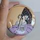 Vintage Noritake Porcelain Powder Box Art Deco Lusterware Woman Holding A Fan