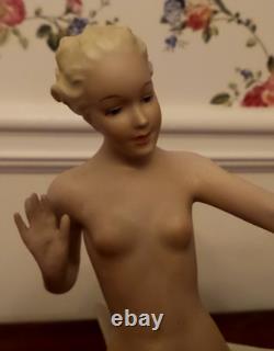 Vintage Nude Woman Figure Wallendorf with her Ram Germany
