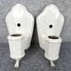 Vintage Pair White Porcelain Art Deco Wall Light Room Home Sconces