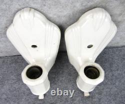 Vintage Pair White Porcelain ART DECO Wall Light Room Home Sconces