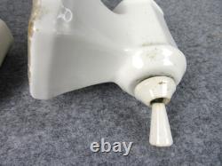Vintage Pair White Porcelain ART DECO Wall Light Room Home Sconces