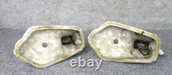 Vintage Pair White Porcelain ART DECO Wall Light Room Home Sconces