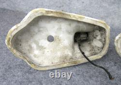 Vintage Pair White Porcelain ART DECO Wall Light Room Home Sconces