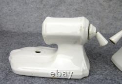 Vintage Pair White Porcelain ART DECO Wall Light Room Home Sconces