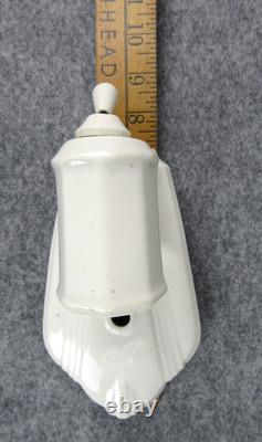 Vintage Pair White Porcelain ART DECO Wall Light Room Home Sconces