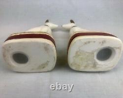 Vintage Pair of Greyhound Whippet Dog Bookends Ceramic Art Deco Hand Painted