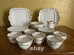 Vintage Paragon Star Art Deco Tea Set Gilded Bone China