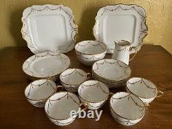 Vintage Paragon Star Art Deco Tea Set Gilded Bone China