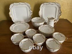 Vintage Paragon Star Art Deco Tea Set Gilded Bone China