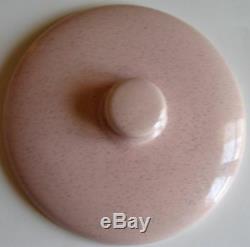 Vintage Pink Serving Dish Bauer Lid Pottery Copper Holder 1950 Casserole