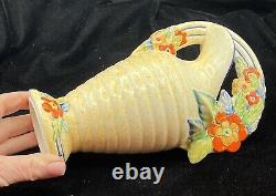 Vintage Pitcher Royal Art Pottery Longton, England Art Deco 1930's Floral