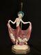 Vintage Porcelain And Brass Art Deco Figural Dancing Lady Girl Lamp Art Nouveau