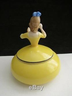 Vintage Porcelain Art Deco Half Doll Lady Scent Bottles And Powder Bowl Bavaria