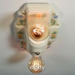 Vintage Porcelain Flush Mount Ceiling Light Fixture