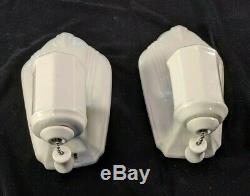 Vintage Porcelier 1930's Art Deco, White Porcelain Sconces, RESTORED