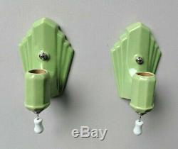 Vintage Porcelier 1930's Art Deco, White Porcelain Sconces, REWIRED & RESTORED