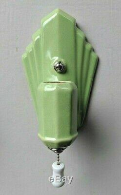 Vintage Porcelier 1930's Art Deco, White Porcelain Sconces, REWIRED & RESTORED