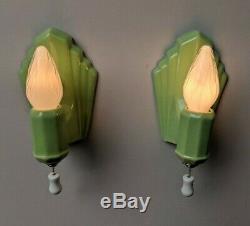 Vintage Porcelier 1930's Art Deco, White Porcelain Sconces, REWIRED & RESTORED