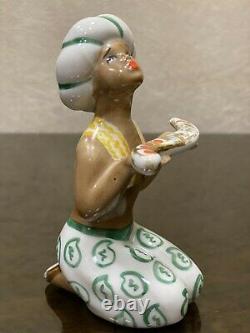 Vintage Rare Porcelain Figurine Ussr Little Arapchonok With A Dagger