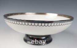 Vintage Rosenthal Silver Overlay Covered Bowl Dish German Art Deco Porcelain