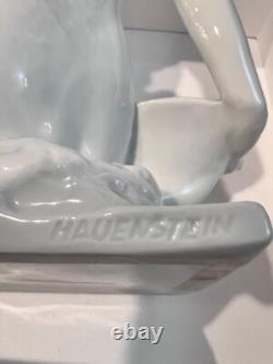 Vintage Rosenthal White Porcelain Art Deco Woman Figurine 9. 7H Candel Holder