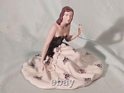 Vintage Royal Dux Porcelain Woman Figurine, Art Deco, Seated Lady, Beautiful