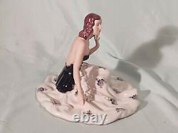 Vintage Royal Dux Porcelain Woman Figurine, Art Deco, Seated Lady, Beautiful