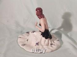 Vintage Royal Dux Porcelain Woman Figurine, Art Deco, Seated Lady, Beautiful